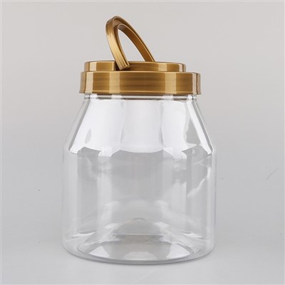 Пластмасови овални буркани със златна дръжка