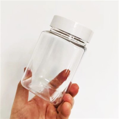 350 ml пластмасови квадратни буркани с бели капаци